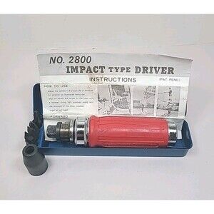 TATOOLS NO. 2800 Impact Type Driver W/Four Bits 3/8" Drive - Vintage Complete